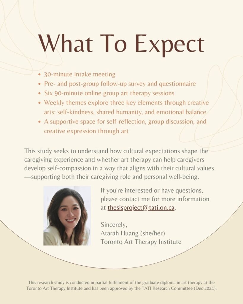 Art therapy group for Chinese Canadian caregivers of children with ASD poster